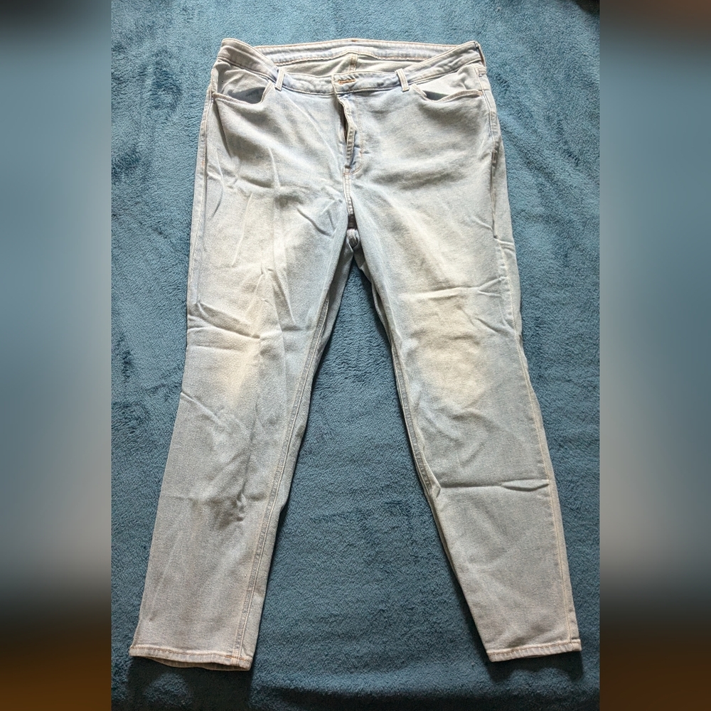 Old Navy Light Blue High Rise Straight Leg Jeans